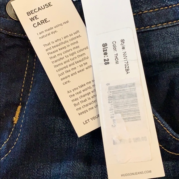 NWT Bootcut Hudson Jeans, Size 28 - Picture 7 of 7